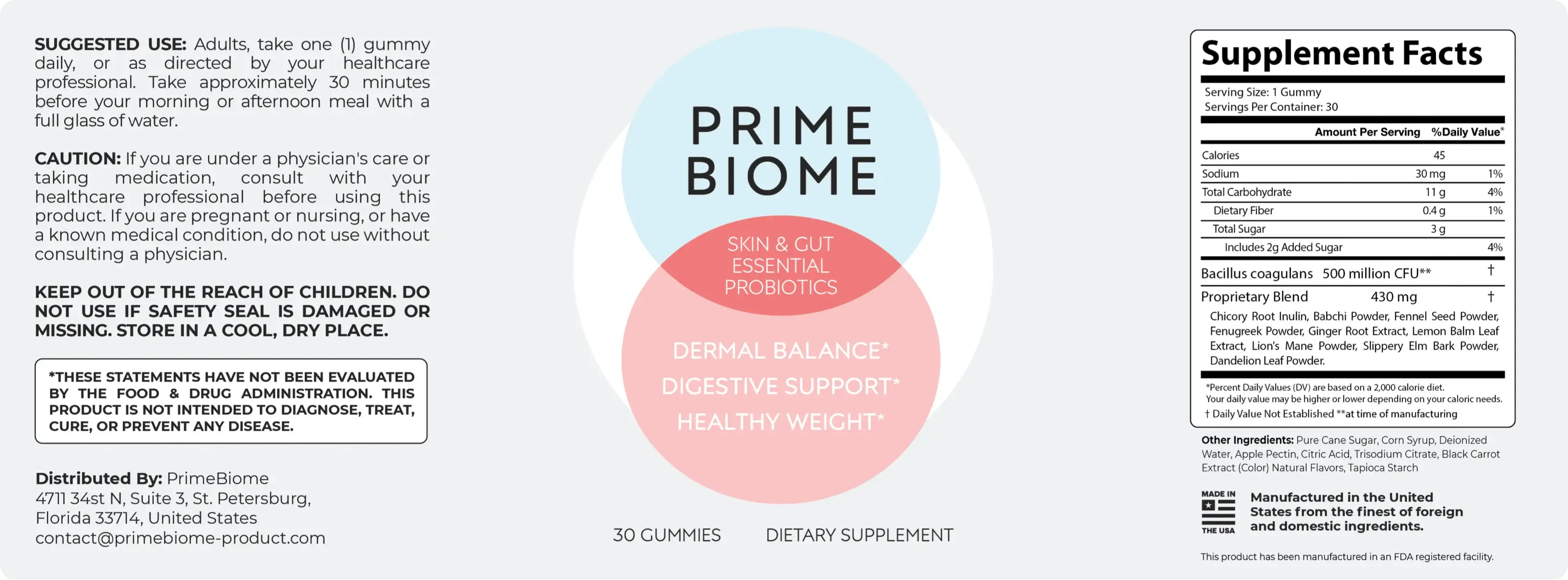 Primebiome Ingredients